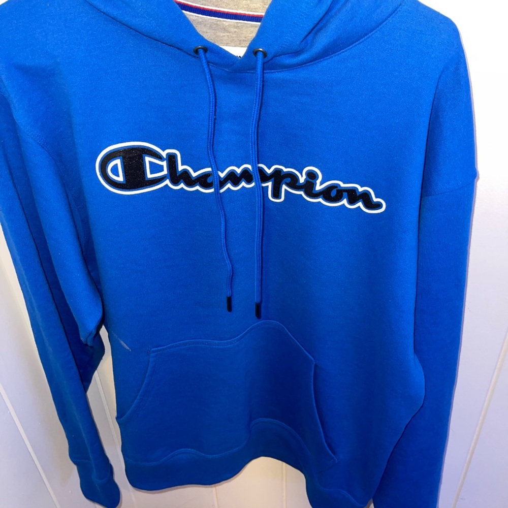 Blue champion hoodie Size Medium